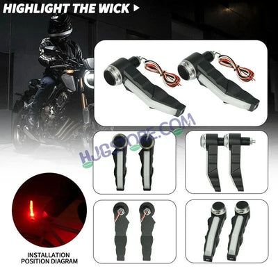 HJG Knuckle Guard with Handle Light Combo with White/Blue/Red DRL Mode and Running Yellow Turn Signals Universal for Motorcycles for Hand Protection Red DRL/White/Running Yellow Turn Signal Universal For All Bikes LIU HJG Knuckle Guard Hand Guard with DRL - Biker.Store - www.biker.store