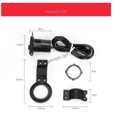HJG USB Mobile Fast Charger Waterproof Motorcycle Handlebar USB Charger for Bike, Two Wheelers Universal LIU HJG Two Wheeler USB Mobile Phone Fast Charger 12V 5V-1.5A Moto Adapter Power Supply Socket for Phone Mobile Motorbike Accessories - Biker.Store - www.biker.store