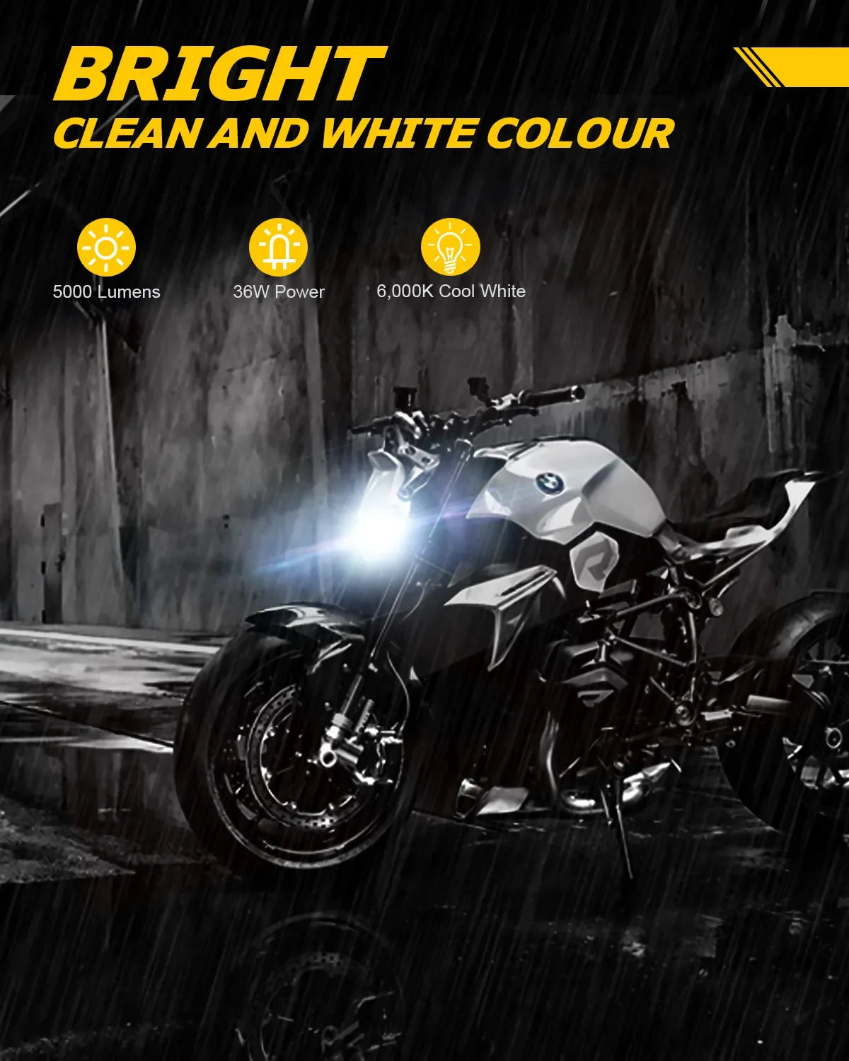 NightEye Novsight High/Low Beam 36W Led 6000K White Headlight H4 Motorcycle Universal LED Headlight For Bike - Type H4 - Biker.Store - www.biker.store