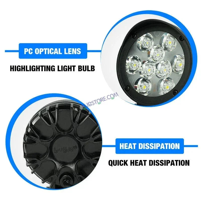 HJG New 9 LED Cap Fog Light 54W 12000 Lumens Fog Light 9 LED CREE 2pc Foglight Spread Light Fog 54W with 12000 Lumens Brightness Foglight Ultra Wide Intensity LED Fog Lights 9 LED CREE (54W) Universal For All Cars & Bikes LIU HJG 9 LED Cap 54W Fog 2pc - Biker.Store - www.biker.store