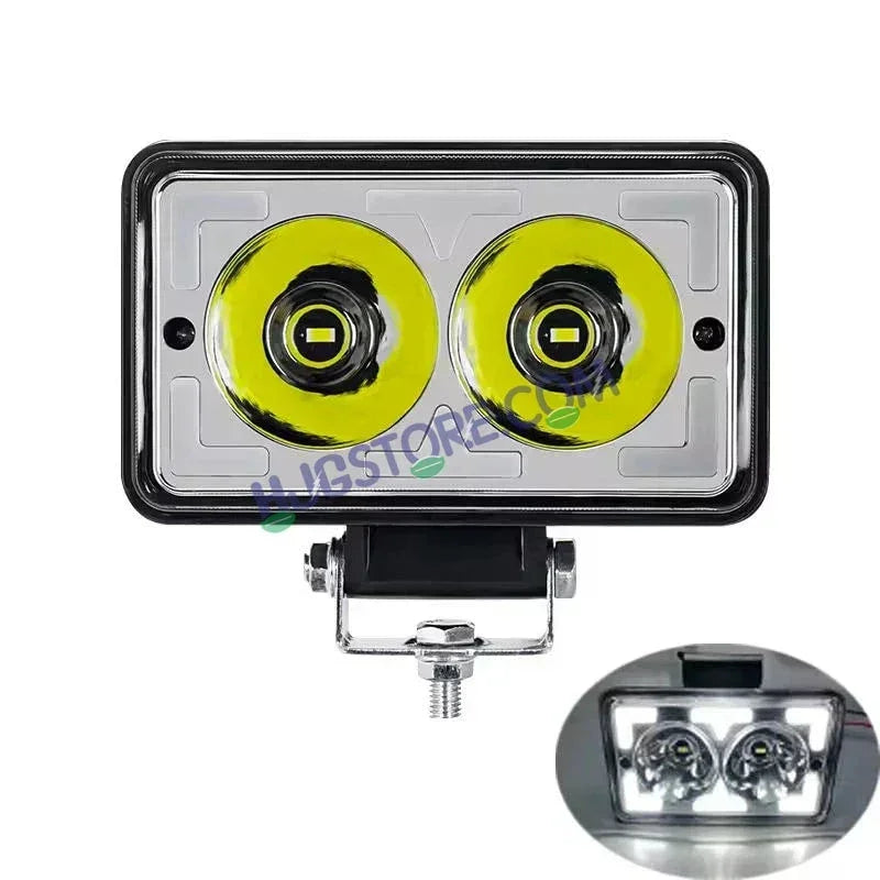 HJG W10 5x6" Classic Square Foglight Headlight 31W 6 Inch Foglight White/Yellow DRL Dual LED Foglight Amber/White DRL White Light 31W Foglight Ultra Wide Dual Intensity LED Driving Fog Lights Universal For All Cars & Bikes LIU HJG Classic W10 5x6 Inch Fog - Biker.Store - www.biker.store