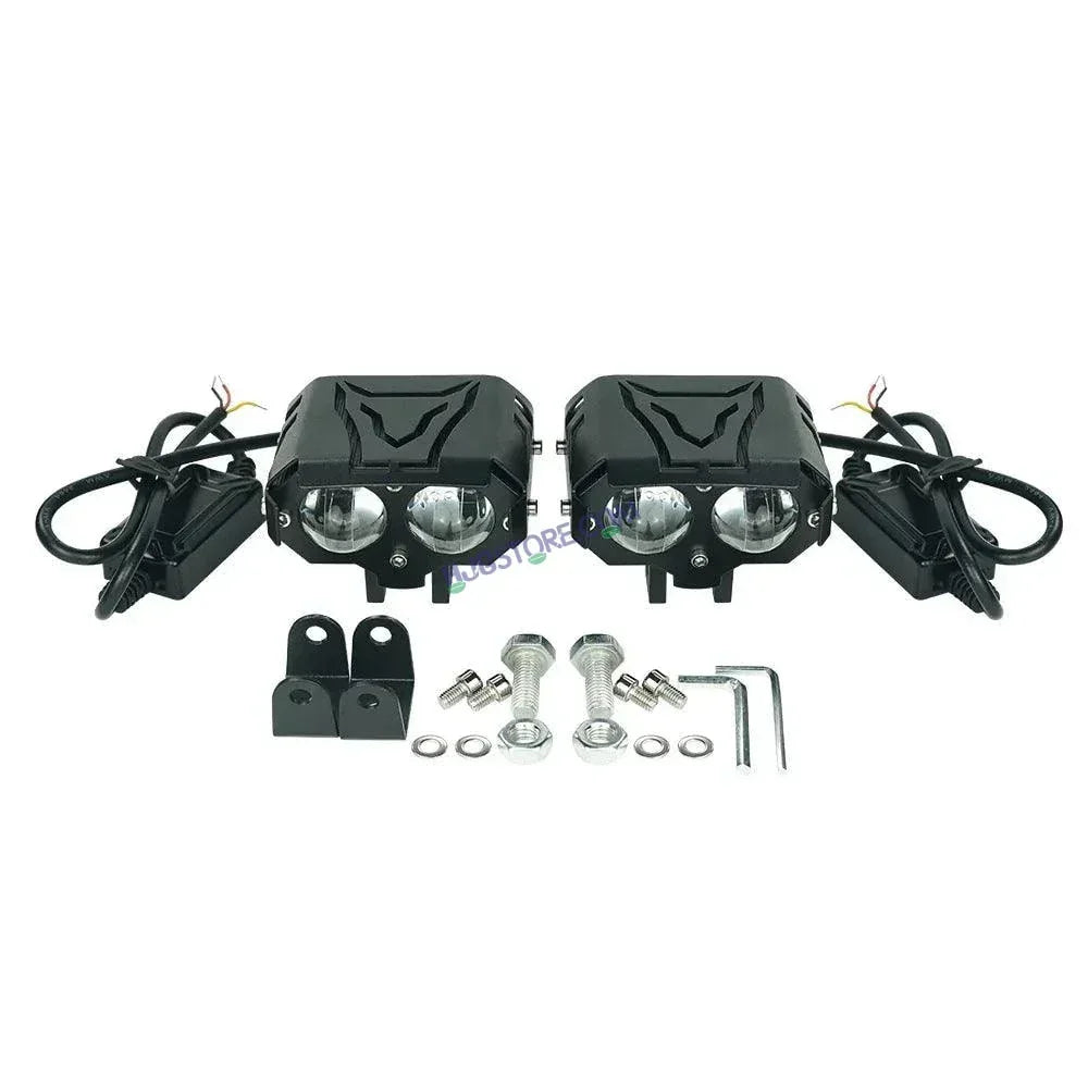 HJG 1193-1 120W Dual Color Mini Led Motorcycle Fog Light HJG Foglight HJG Foglamp Head Light Headlight Led Auxiliary Spot Led Lights for Motorcycle, Car, SUV - Biker.Store - www.biker.store