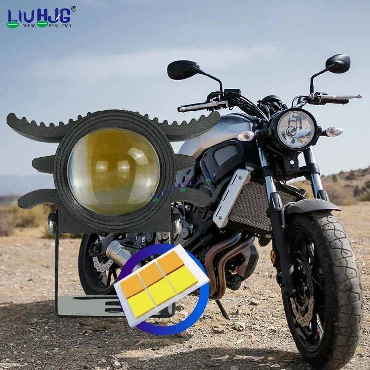 HJG Devil Fly Foglight 40W with Red DRL Mini Fly Foglight Light Red Devil Eye Light Multiple Connecting Red Yellow White Color HJG Mini Devil Fly Foglight, Pack of 1 New Model HJG - Biker.Store - www.biker.store