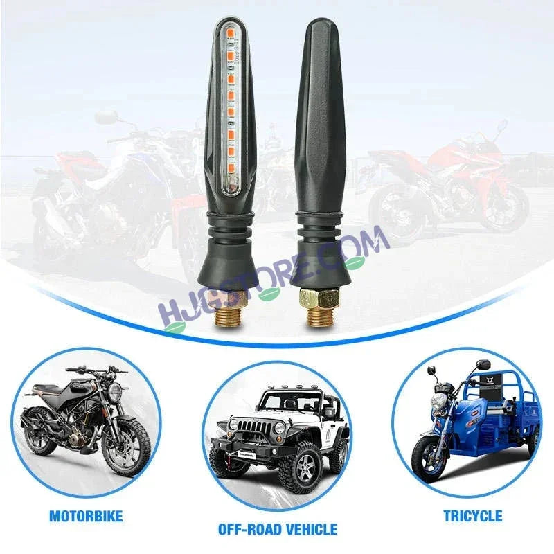HJG KTM Slim Indicator Yellow Bike Turn Signals Waterproof Flexible Blinker Bright LED Indicators Universal For All Bike Models Motorcycle Turn Signal Lights LIU HJG KTM Slim Yellow Indicator, Universal for All Bikes & Motorcycles, Pack of 2 - Biker.Store - www.biker.store