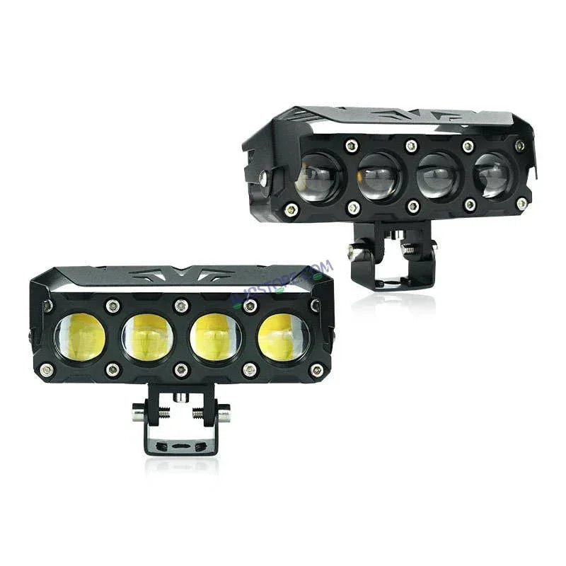 HJG Future Eyes 4 Lens 120W 4 Lens MEGA DRIVE Fog Light For Bike/Car/Thar/Jeep ( Cool White, 60W each * 2 = 120W Total ) - Pack of 2 Future Eyes 4 Lens - Biker.Store - www.biker.store