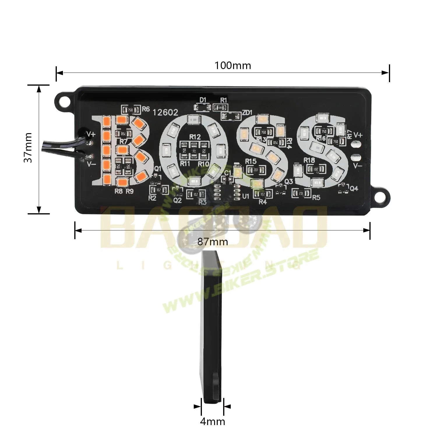 BOSS Patch Light DC12V - 24V Car/Bike/Truck Universal LED Patch Light Traffic Signs LED Arrow Light Signal Board Boss Arrow Sign LED Light for Truck Car - Biker.Store - www.biker.store