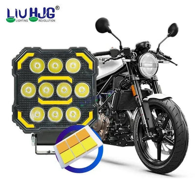 HJG 11 LED New Model Fog Light 60W LIU HJG Square Fog Light with DRL For Universal For Bike Universal For Car (Set of 2) 60W HJG - Biker.Store - www.biker.store