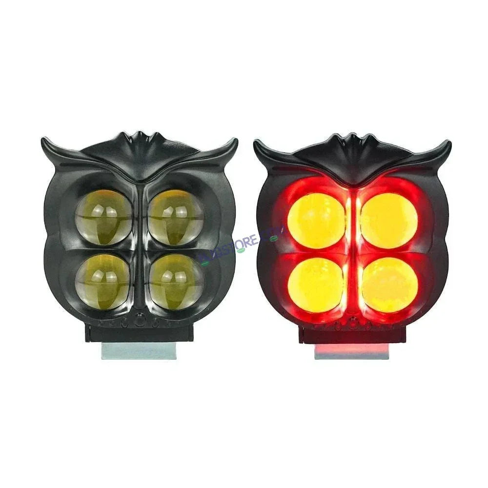 HJG 4 LED Owl Devil Foglight Foglamp HJG Car Accessories Led Headlights Mini Driving Lights Led Fog Lights For Motorcycle Lights, Set of 2 HJG Owl Foglight - Biker.Store - www.biker.store