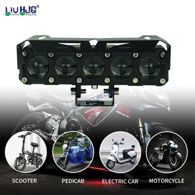 HJG Future Eyes 5 Lens 150W 5 Lens MEGA DRIVE Fog Light For Bike/Car/Thar/Jeep ( Cool White, 75W each * 2 = 150W Total ) - Pack of 2 Future Eyes 5 Lens - Biker.Store - www.biker.store