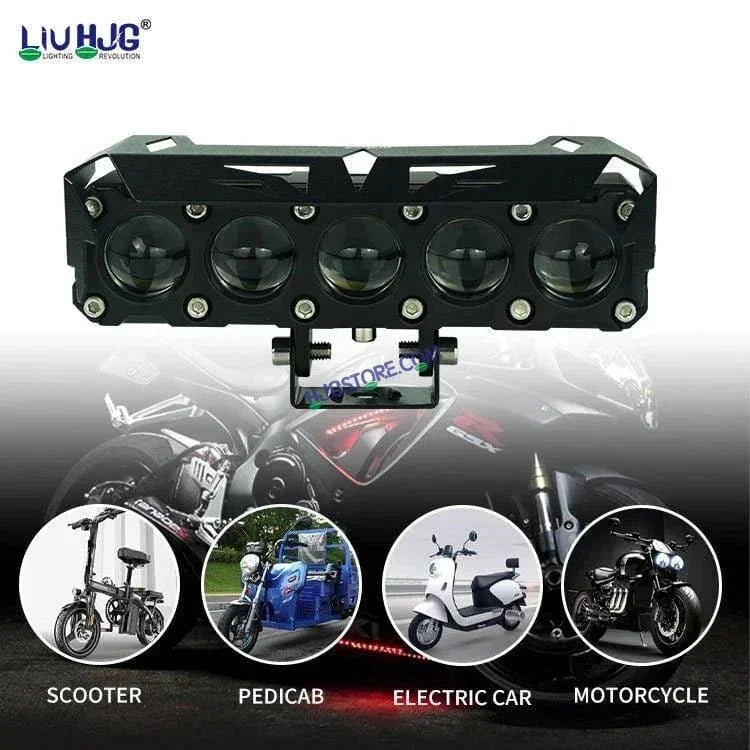 HJG LIU HJG Future Eyes 5 Lens Heavy with Remote Wiring Harness Kit 150W 5 Lens MEGA DRIVE Fog Light For Bike/Car/Thar/Jeep ( Cool White, 75W each * 2 = 150W Total ) - Pack of 2 HJG Future Eyes 5 Lens with Remote Wiring Harness Kit - Biker.Store - www.biker.store
