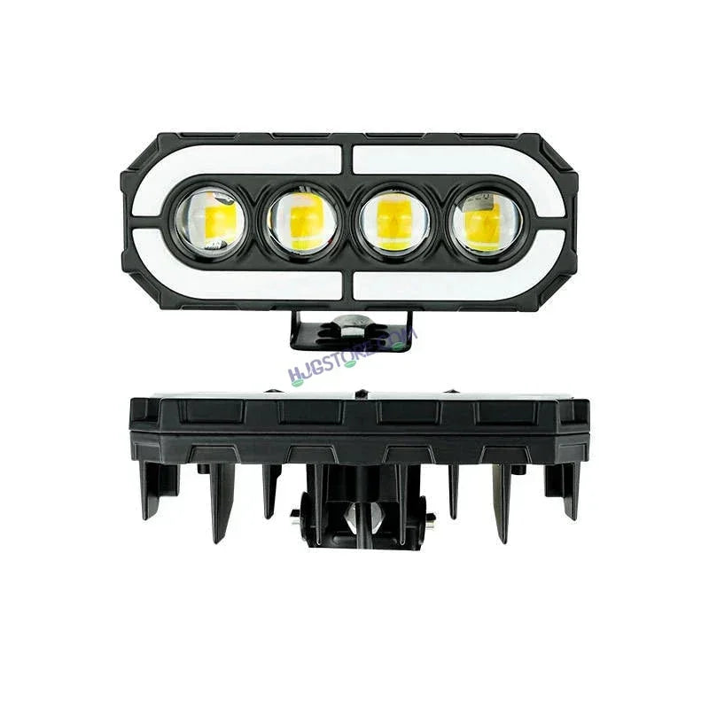 HJG 4 Lens with RGB Ring DRL 4 Projector Lens 1pc Foglight with RGB Ring 4 LED Projector Fog 60W with RGB DRL Foglight Ultra Wide Dual Intensity LED Fog Lights White/Yellow/RGB DRL Projector (60W) Universal For All Cars & Bikes LIU HJG 4 Lens RGB Ring 1pc - Biker.Store - www.biker.store