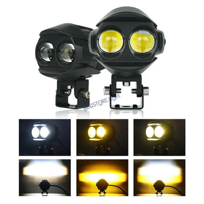 HJG Alien 2 Lens Projector Foglight 120W with Wide Spread White/Yellow/Warm White Light 120W 2pc Foglight Ultra Wide Dual Intensity LED Driving Fog Lights 3000K/4300K/6500K Universal For All Cars & Bikes LIU HJG Alien 2 Lens Projector Foglight, Pack of 2 - Biker.Store - www.biker.store