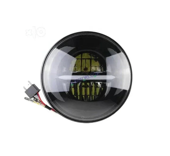 HJG 7 Inch Minus LED Headlight Assembly Halo Lights Dual Color Yellow White 7 Inch Round Motorcycle Lights For Jeeps Universal Car Compatible with Royal Enfield, Jeep & Harley Davidson Minus - Biker.Store - www.biker.store