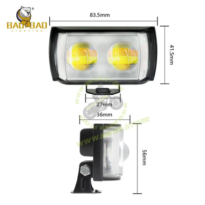 BB1813 White Yellow Dual Color Moto Spotlight