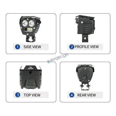 HJG 2 LED Robotic 140W Foglight with Spot and Wide Spread White/Yellow Light 140W Foglight Ultra Wide Dual Intensity LED Driving Fog Lights White/Yellow (2*70W = 140W Total) Universal For All Cars & Bikes LIU HJG Robotic 2 LED 140W Foglight White/Yellow - Biker.Store - www.biker.store