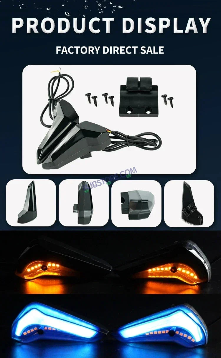 HJG Indicator Tilt DRL Sliding Model Fibre Waterproof Flexible Blinker Bright LED Indicators Universal For All Bike Models Motorcycle Turn Signal Lights HJG Tilt DRL Sliding Indicator, Pack of 2 - Biker.Store - www.biker.store