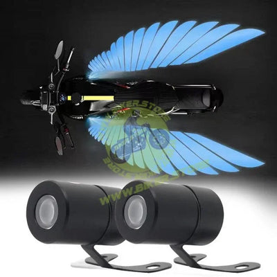 BIKERSTORE.IN Bike LED Angel Wings Style Light Side Rear View Mirror High Reflection Beem Waterproof, Universal For All Motorcycle and Car Models (White, Set of 1) - Biker.Store - www.biker.store