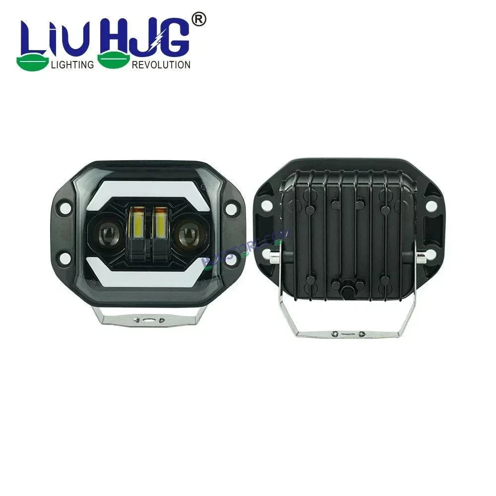 HJG New Model Lens 120W Foglight Foglamp HJG Car Accessories Led Headlights Mini Driving Lights Led Fog Lights For Motorcycle Lights, Set of 2 - Biker.Store - www.biker.store