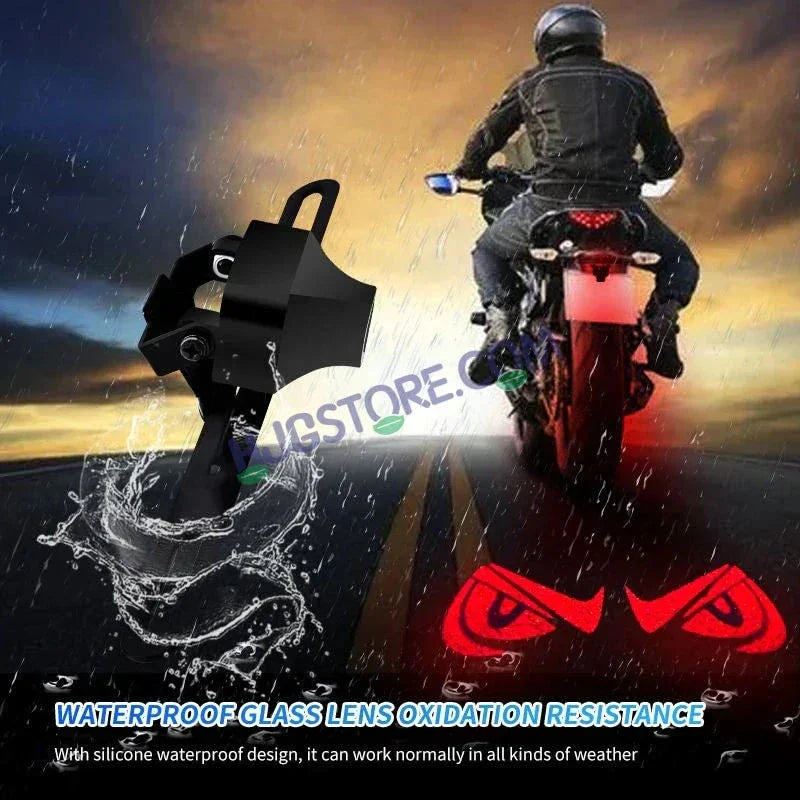 HJG Devil Eye Shadow Light License Plate Ground Projector Shadow Devil Eyes Red/Blue/White/Purple Universal for Two Wheelers/Cars/SUV Ground Devil Eyes Light Projection Universal For All Bikes and Cars LIU HJG License Plate Devil Eye Shadow Projector - Biker.Store - www.biker.store