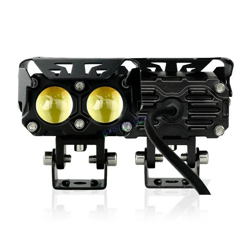 HJG Future Eyes 2 Lens with Wiring Kit Foglight 60W 2 Lens Future Eyes Fog Projector Lens 2pc Foglight White/Yellow/Flash Modes 60W Foglight LED Fog Lights White/Yellow/Flash (60W) Universal For All Cars Bikes LIU HJG Future Eyes 2 with Wiring Harness Kit - Biker.Store - www.biker.store