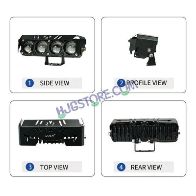 HJG 4 Lens Red Blue 50W Foglight with Red Blue Flash Mode 4 Lens Projector Foglight 50W Foglight Ultra Wide Dual Intensity LED Fog Lights White/Yellow/Warm White/Flash/Red Blue DRL Universal For All Cars & Bikes LIU HJG 4 Lens Red Blue 50W Foglight 1pc - Biker.Store - www.biker.store
