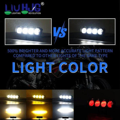 HJG Future Eyes 4 Lens 120W 4 Lens MEGA DRIVE Fog Light For Bike/Car/Thar/Jeep ( Cool White, 60W each * 2 = 120W Total ) - Pack of 2 Future Eyes 4 Lens - Biker.Store - www.biker.store