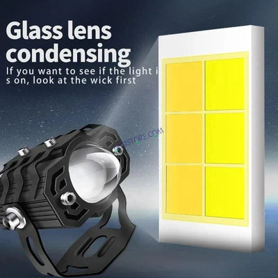 HJG Laser Lens Drive LED Fog Light Bulb Lamp For Cars and Motorcycles Dual Color (White & Yellow) With Cooling Fan 1pc HJG Laser Lens Drive - Biker.Store - www.biker.store