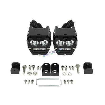HJG 2 LED Robotic 140W Foglight with Spot and Wide Spread White/Yellow Light 140W Foglight Ultra Wide Dual Intensity LED Driving Fog Lights White/Yellow (2*70W = 140W Total) Universal For All Cars & Bikes LIU HJG Robotic 2 LED 140W Foglight White/Yellow - Biker.Store - www.biker.store