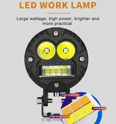 HJG LED Foglight Alien Motorcycle Light 40w Auxiliary Led Spotlights Mini Fog/driving Lights For Motorcycle White/yellow Motorbike Led Lights, Set of 2 - Biker.Store - www.biker.store
