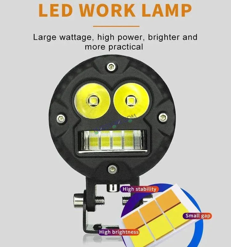 HJG LED Foglight Alien Motorcycle Light 40w Auxiliary Led Spotlights Mini Fog/driving Lights For Motorcycle White/yellow Motorbike Led Lights, Set of 2 - Biker.Store - www.biker.store