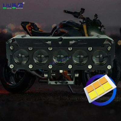 HJG Future Eyes 5 Lens 150W 5 Lens MEGA DRIVE Fog Light For Bike/Car/Thar/Jeep ( Cool White, 75W each * 2 = 150W Total ) - Pack of 2 - Biker.Store - www.biker.store