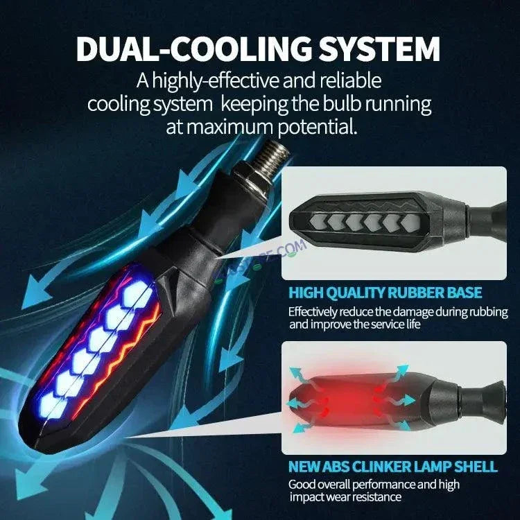 HJG Indicator Round Waterproof Flexible Blinker Bright LED Indicators Universal For All Bike Models Motorcycle Turn Signal Lights HJG Indicator with DRL 231114 - Biker.Store - www.biker.store