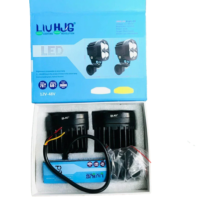 HJG 4X4 CREE Original (2 in 1) Fog Light 120W (White + Yellow) with Kit 4 LED Laser Spotlight For Bike/Car/Thar/Jeep (Pair) - Biker.Store - www.biker.store