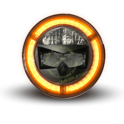 Genome 120W 7 Inch Headlight Assembly Matrix Edition (With RGB Welcome Light), Pack of 2 - Biker.Store - www.biker.store