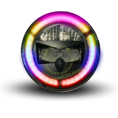 Genome 120W 7 Inch Headlight Assembly Matrix Edition (With RGB Welcome Light), Pack of 2 - Biker.Store - www.biker.store