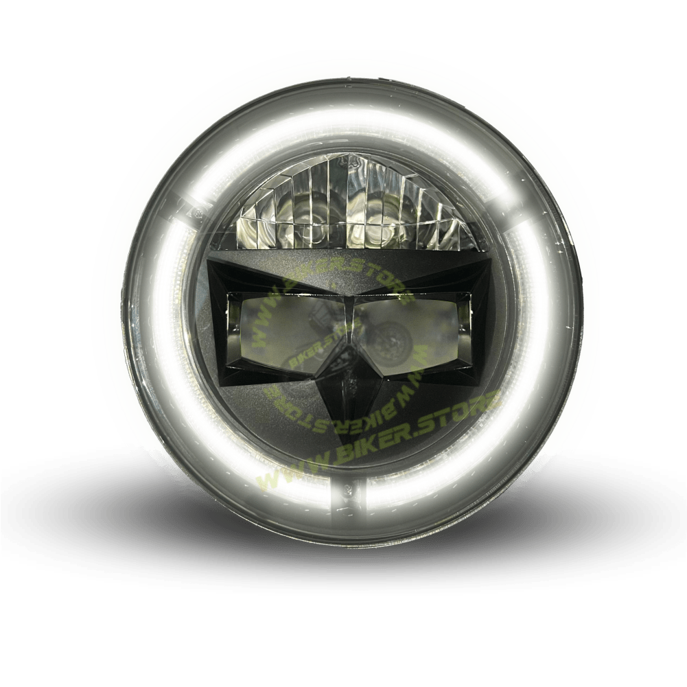 Genome 120W 7 Inch Headlight Assembly Matrix Edition (With RGB Welcome Light), Pack of 2 - Biker.Store - www.biker.store