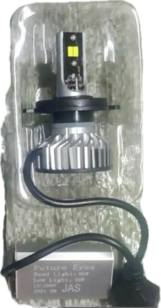 Future Eyes ORIGINAL 60W LED Headlight Bulb H4 For All Motorcycles (Low and High Beam Bulbs (White) AC/DC 60Watt 2 Side Chip) - Type H4 - Biker.Store - www.biker.store