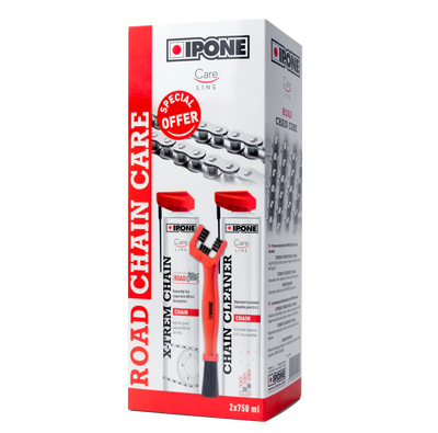 IPONE Road Chain Care Kit (1 Road Chain Grease 750ml + 1 Chain Cleaner 750ml + 1 Chain Brush)