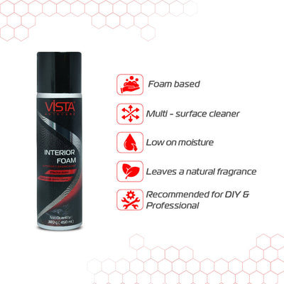 Vista Interior Foam 450 ml | Car Interior Cleaner - Biker.Store - www.biker.store