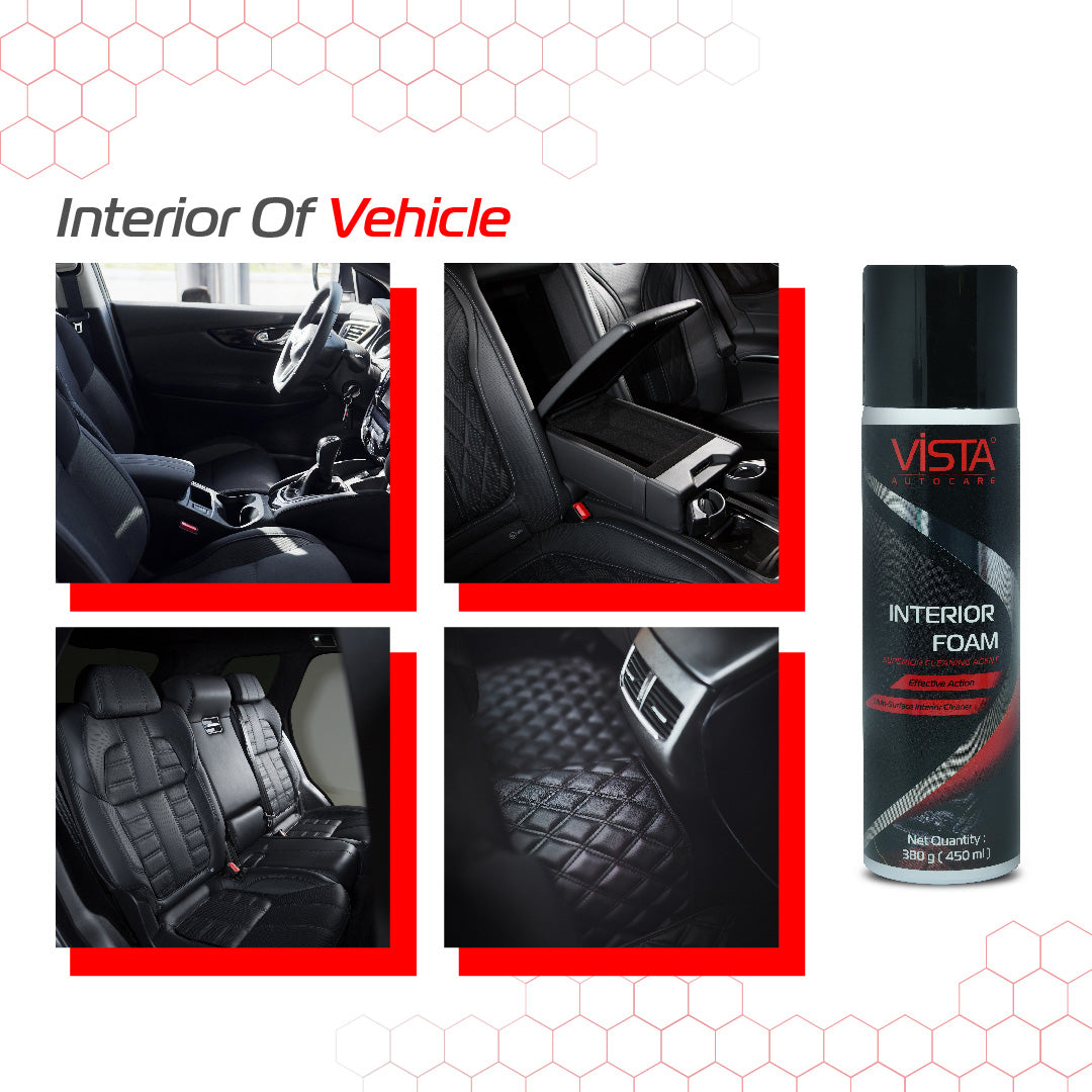 Vista Interior Foam 450 ml | Car Interior Cleaner - Biker.Store - www.biker.store
