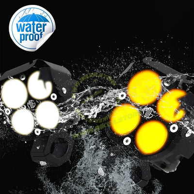 Moto Genius JX30 WITHOUT HARNESS 60W piece 4-Lens LED Auxiliary Fog Light for Motorcycles & Cars | Universal Fit | High Brightness | Waterproof | Night & Fog Riding - Biker.Store - www.biker.store