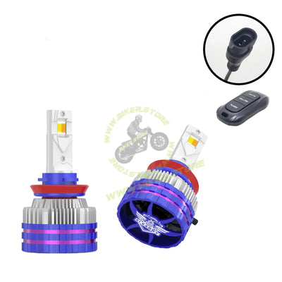 Ki Karry 300W YELLOW/WHITE CAR LED HEADLIGHT BULB WITH REMOTE CONTROL - Biker.Store - www.biker.store