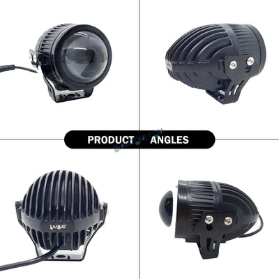 HJG New J37 Single Projector Lens 2pc Foglight Single LED Projector Fog Lens 60W with Red DRL Foglight Ultra Wide Dual Intensity LED Fog Lights White/Yellow/Red DRL Projector (60W) Universal For All Cars & Bikes LIU HJG J37 Projector Lens Power Efficient - Biker.Store - www.biker.store