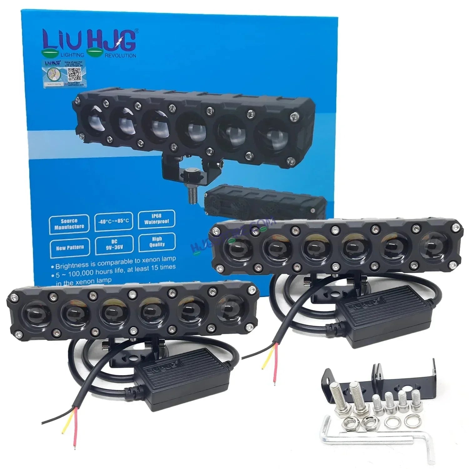 LIUHJG LIU HJG Future Eyes 6 Lens Heavy 180W 6 Lens MEGA DRIVE Fog Light For Bike/Car/Thar/Jeep ( Cool White, 90W each * 2 = 180W Total ) - Pack of 2 HJG Future Eyes 6 Lens - Biker.Store - www.biker.store