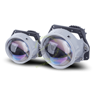 Genome 3.0″ Lazer Pro Bi-LED Car Foglamp Projector (With Silver Bezels, White Halos) 3 Inch Car Foglamp - Biker.Store - www.biker.store