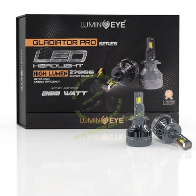 LuminEye Gladiator Series 260 Watt LED Bulbs White Color 6000K LED Bulbs H1, H3, H4/H19, H7/H18, H8/H9/H11/H16, 9005, 9006, 9012, H27/880 - Biker.Store - www.biker.store