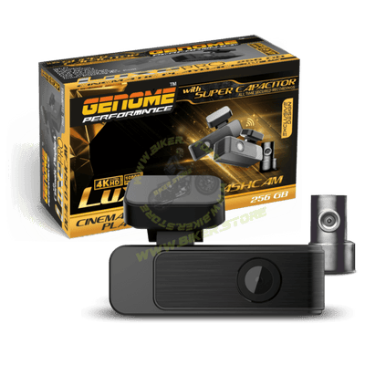 Genome Dash Cam LuxePro 4K DVR with Super Capacitor (4K + 1K Dual Cam, GPS, 30fps) - Biker.Store - www.biker.store