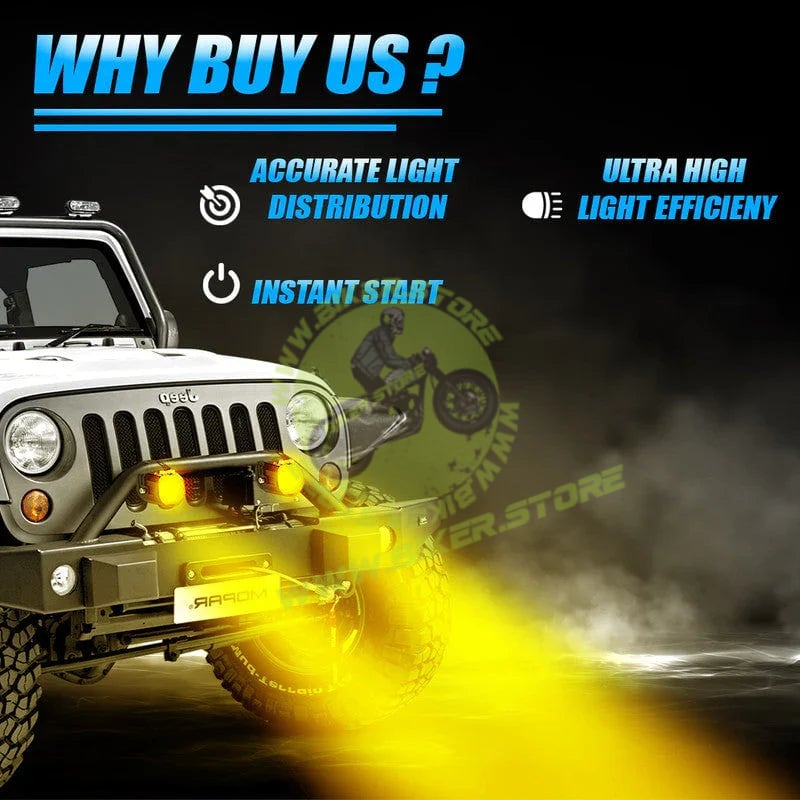 MOTO GENIUS MK02 Spotlight IP67 Waterproof Auxiliary Lights with Wiring Harness | Premium Build | Compatible with Motorcycles, Cars & Electric Vehicles(Pack of 2) - Biker.Store - www.biker.store