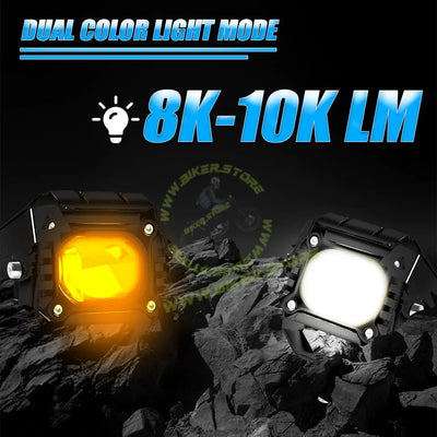 MOTO GENIUS MK15 WITH HARNESS 60W Single LED Auxiliary Fog Light | High-Performance Motorcycle Lighting | Durable & Easy Mount (Pack of 2) - Biker.Store - www.biker.store