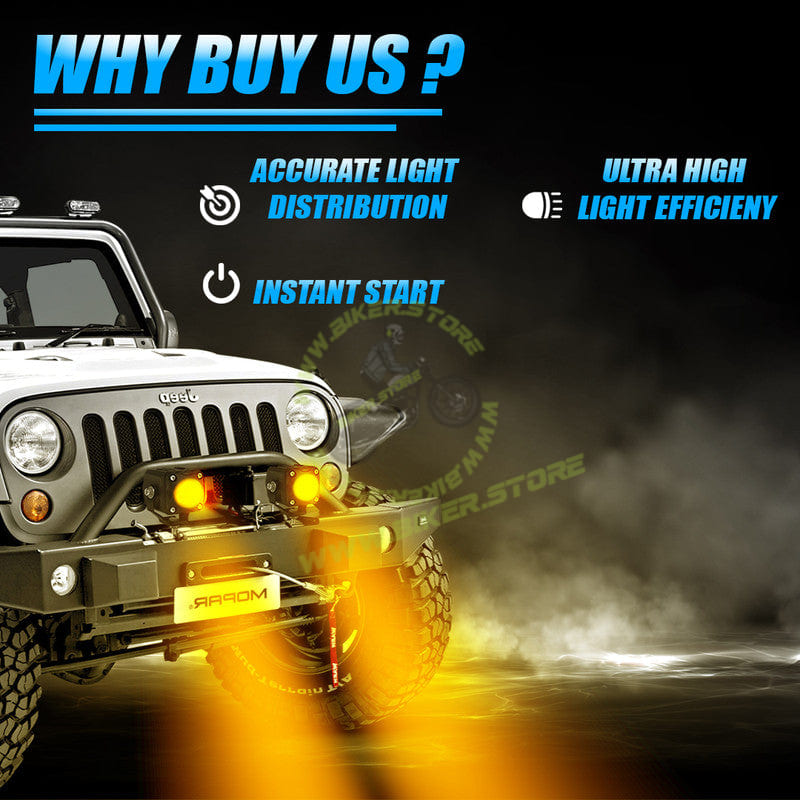 MOTO GENIUS MK150 Fog Light | Powerful LED International Range | Waterproof & Durable | Easy Mount for Motorcycles | Available at Bikers Shoppee (Pack of 2) - Biker.Store - www.biker.store